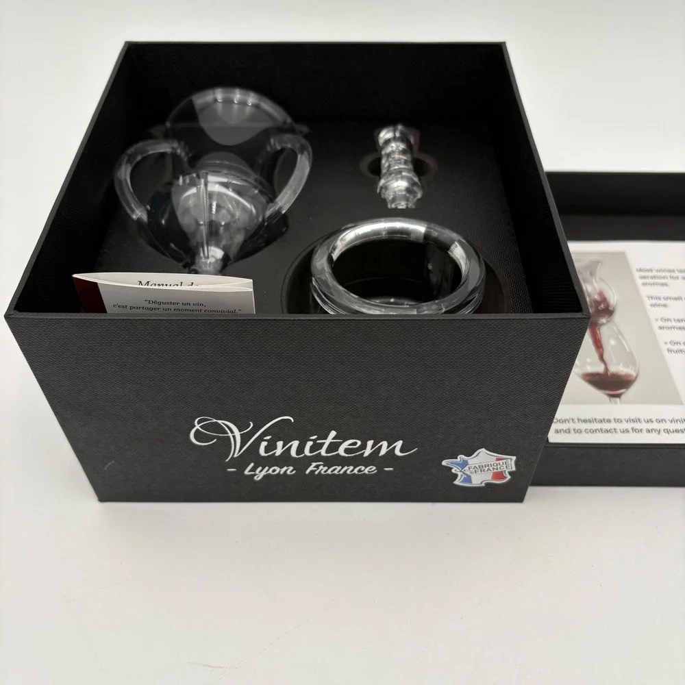 Vinitem Lyon France Wine Aerator Set Amphora Design Crystalline Polymer NiB‎